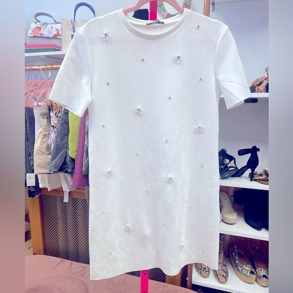 NWT FAUX SUEDE JEWEL DRESS Sz XS - Picture 3 of 11